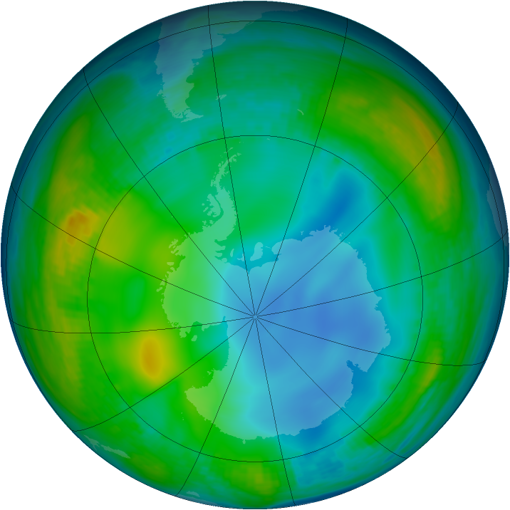Antarctic ozone map for 17 June 1985